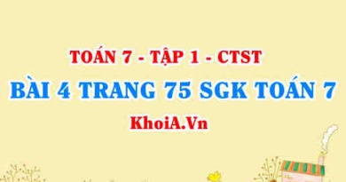 Bài 4 trang 75 SGK Toán 7 Chân trời sáng tạo tập 1